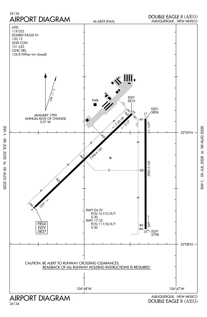 FAA airport diagram for KAEG