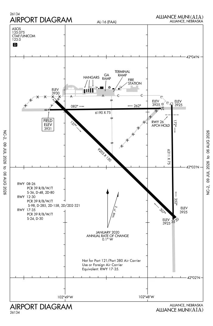 FAA airport diagram for KAIA
