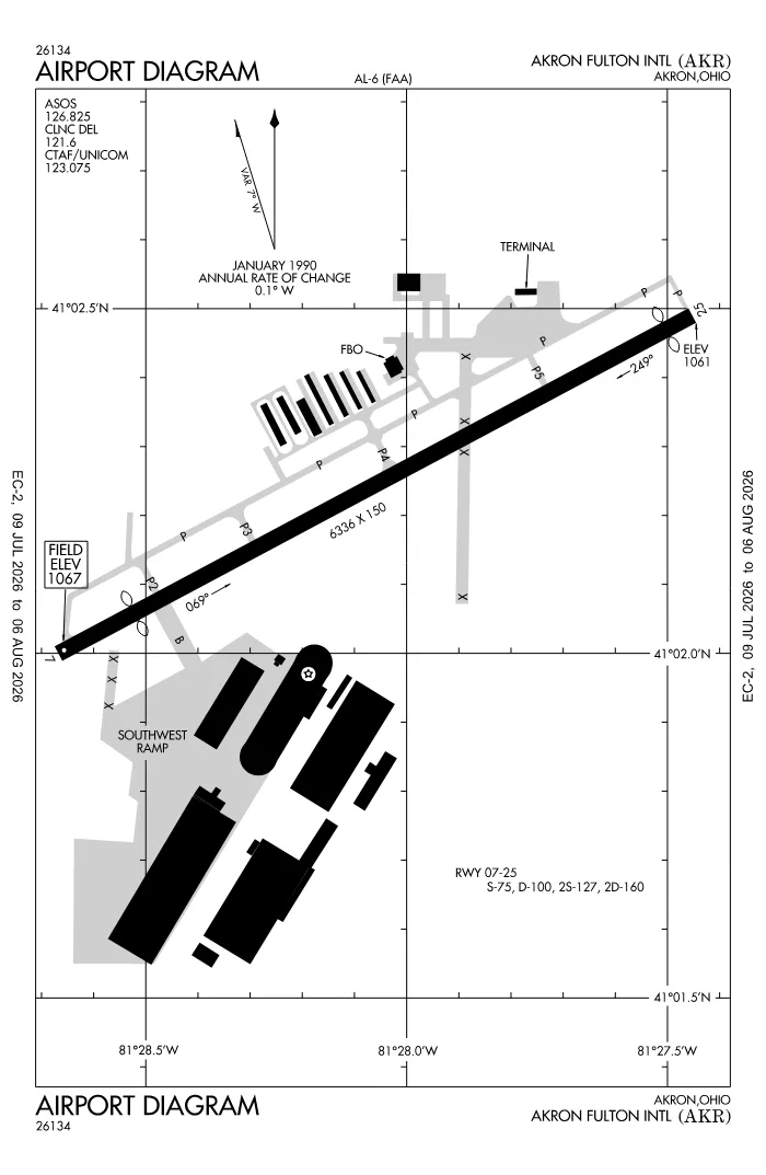 FAA airport diagram for KAKR
