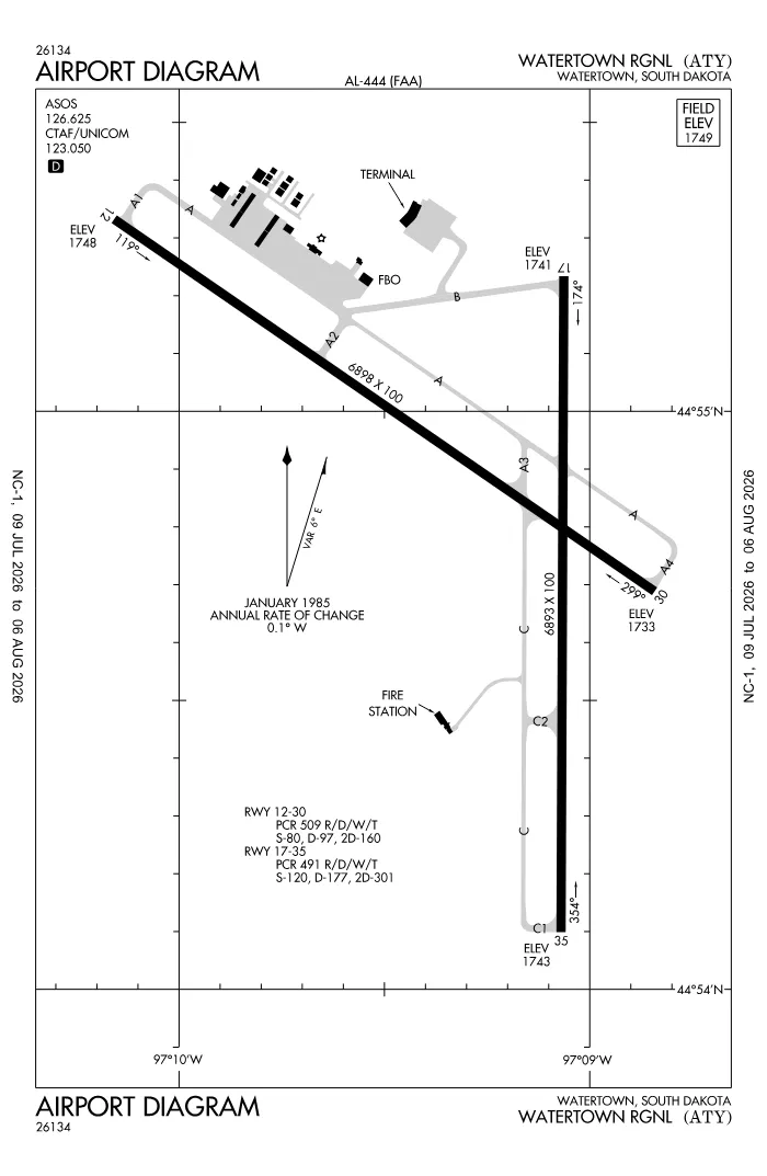 FAA airport diagram for KATY