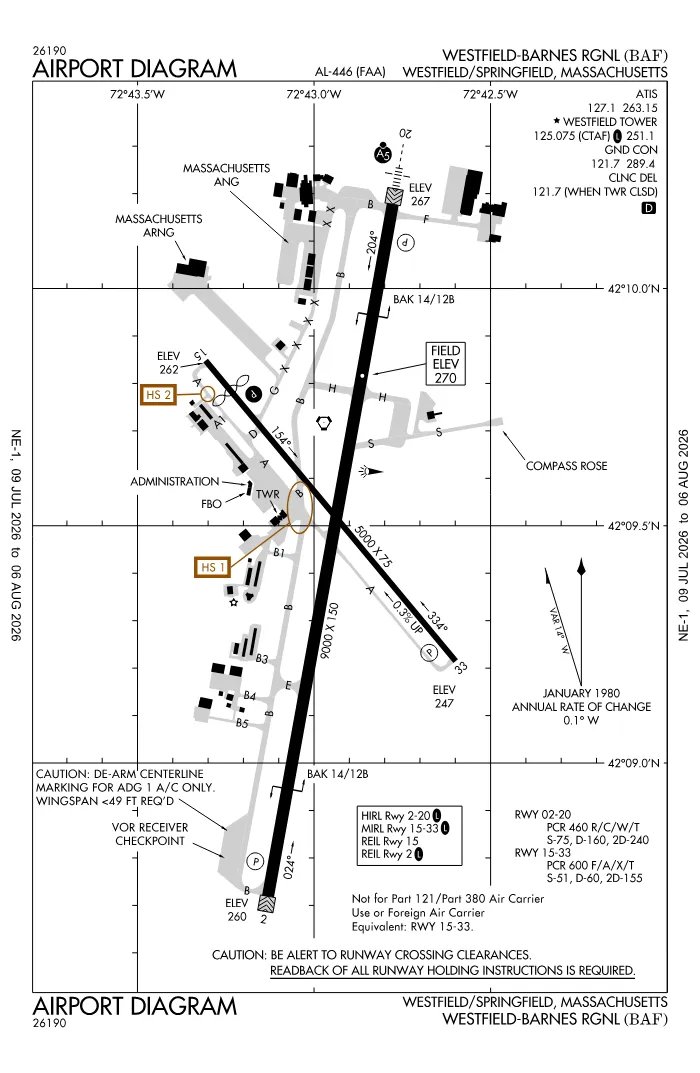 FAA airport diagram for KBAF
