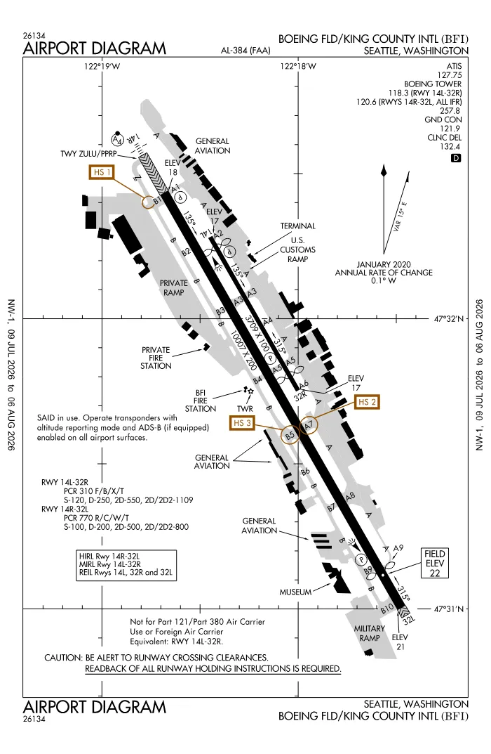 FAA airport diagram for KBFI