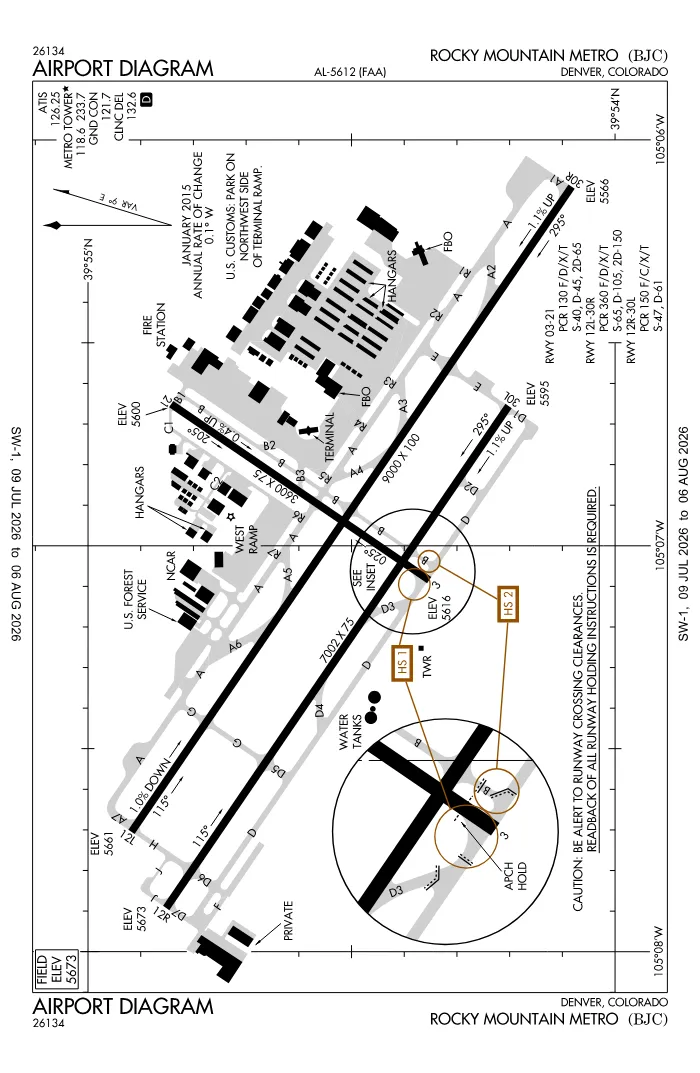 FAA airport diagram for KBJC