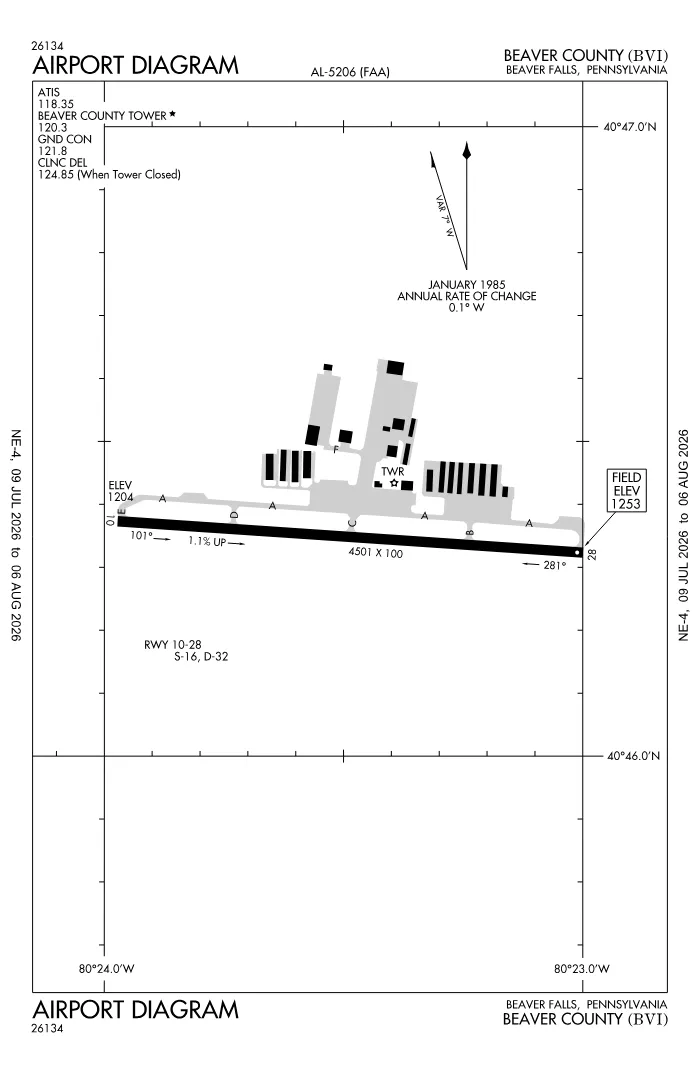 FAA airport diagram for KBVI