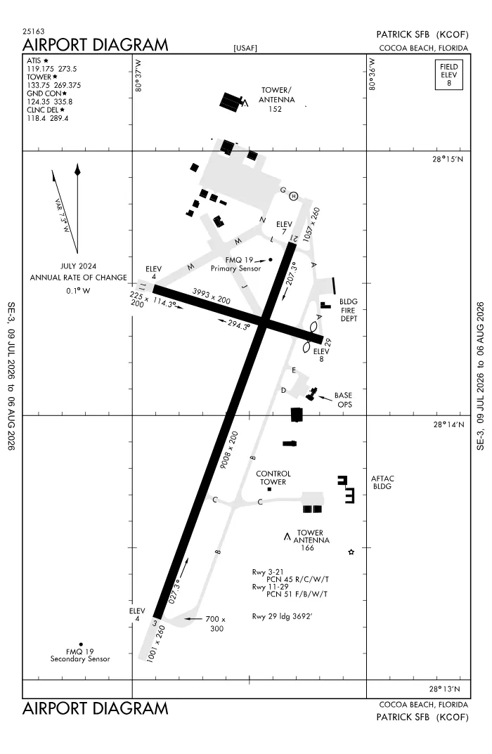 FAA airport diagram for KCOF