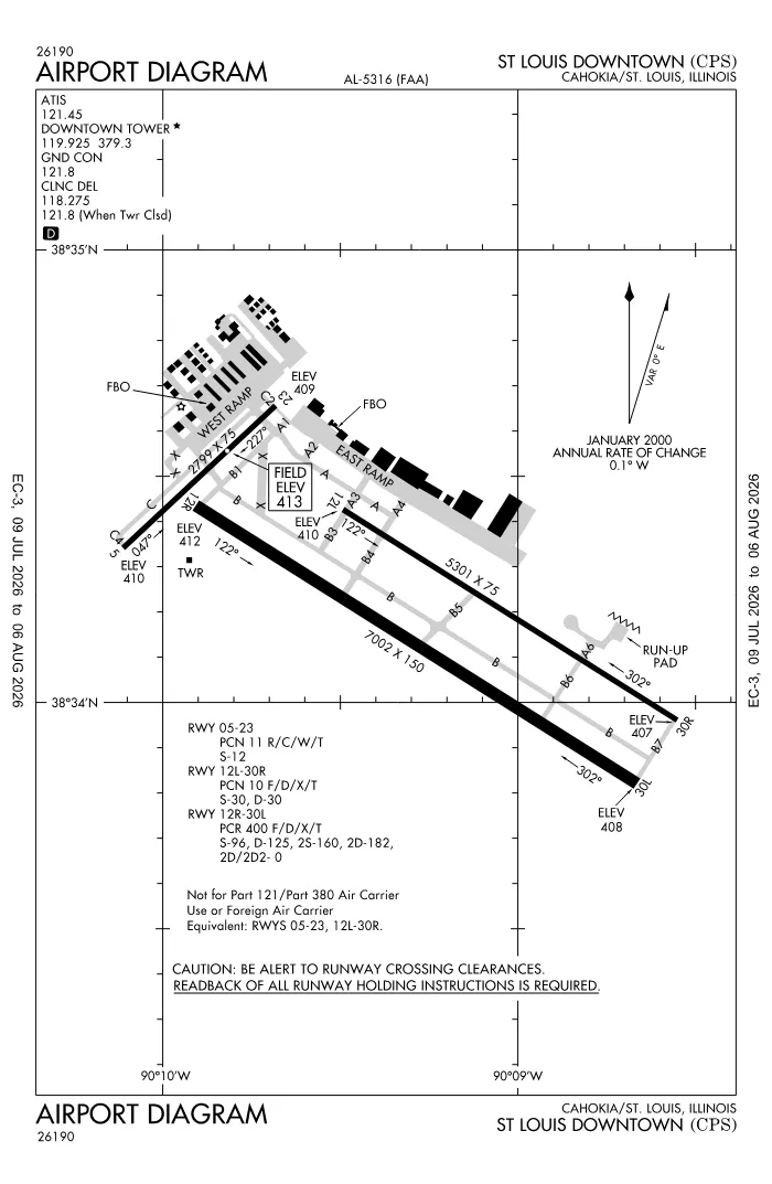 FAA airport diagram for KCPS
