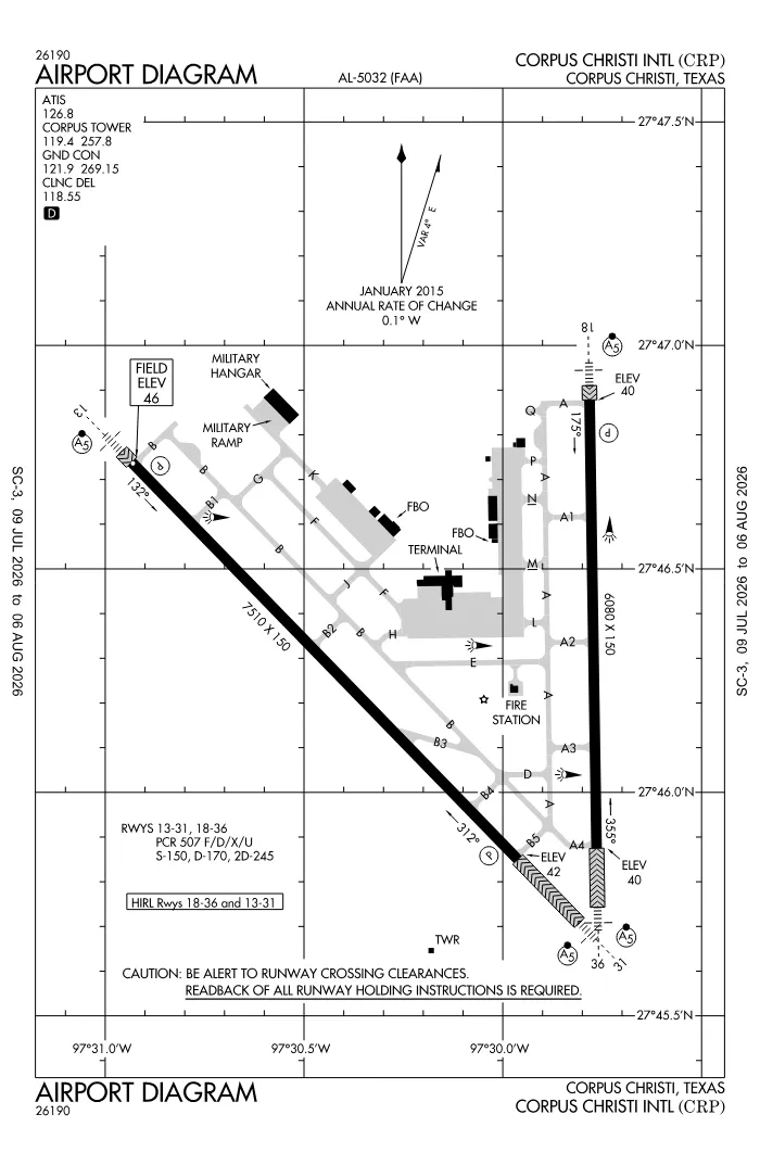 FAA airport diagram for KCRP