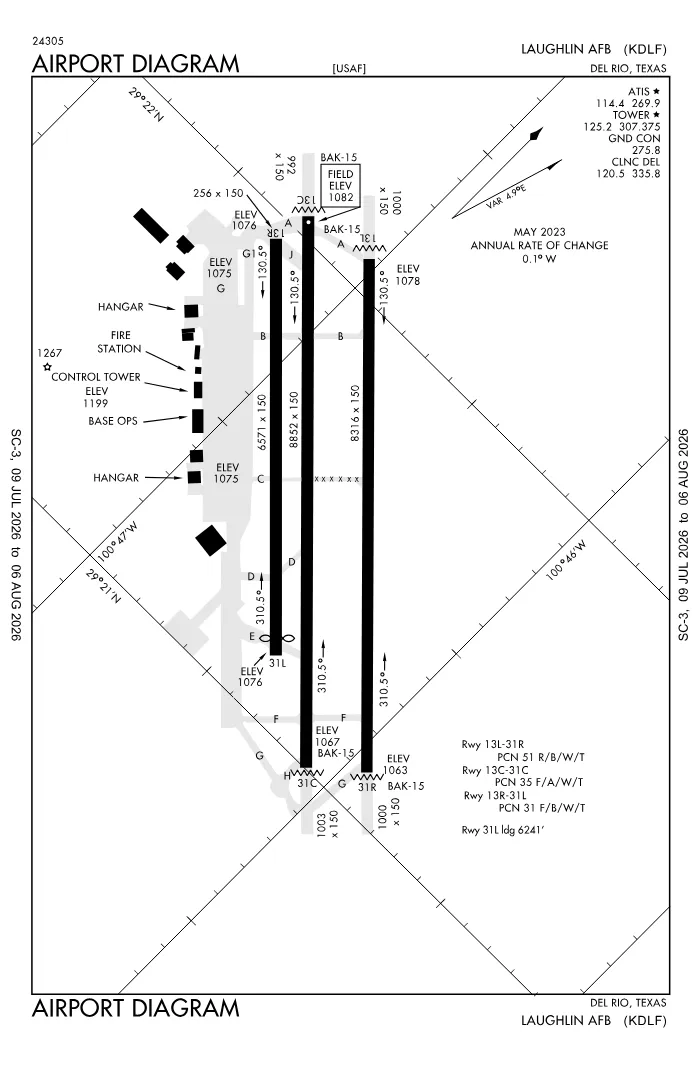 FAA airport diagram for KDLF