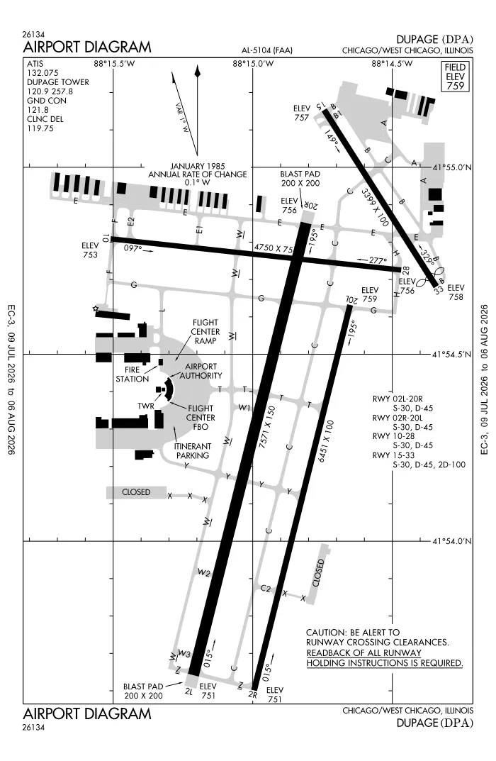 FAA airport diagram for KDPA