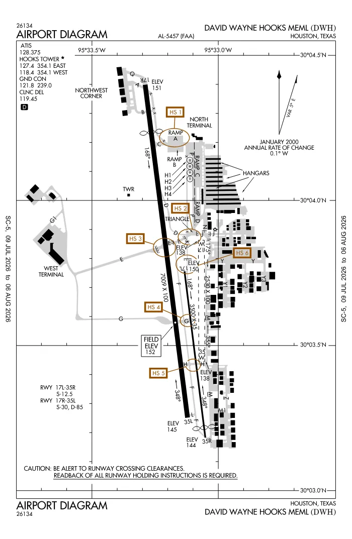 FAA airport diagram for KDWH