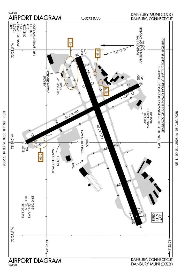 FAA airport diagram for KDXR
