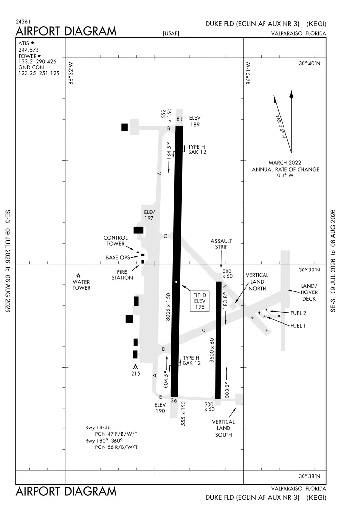 FAA airport diagram for KEGI