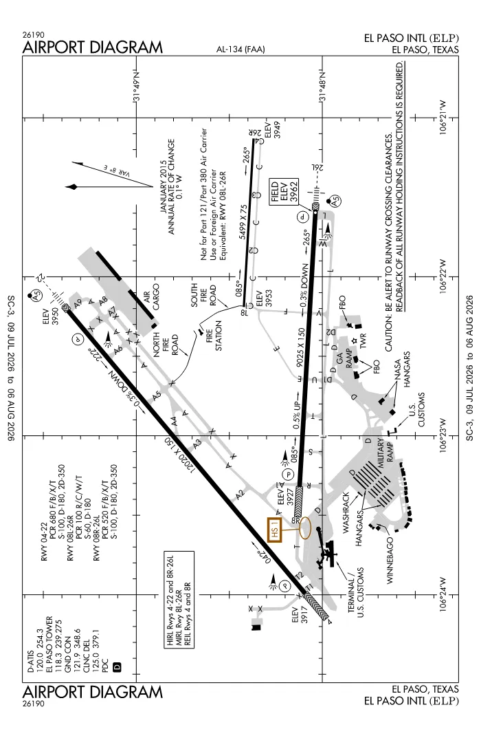 FAA airport diagram for KELP