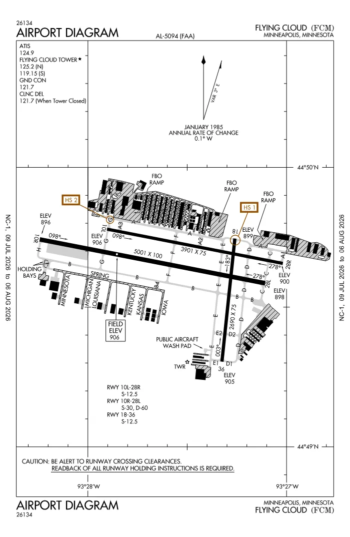 FAA airport diagram for KFCM