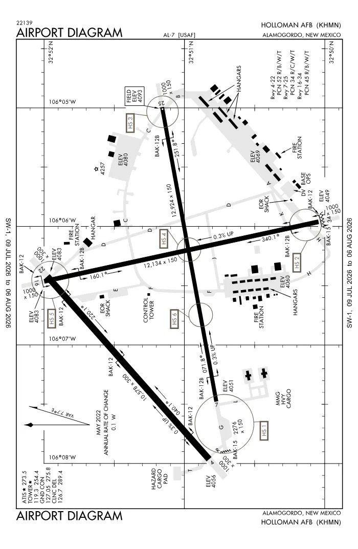 FAA airport diagram for KHMN
