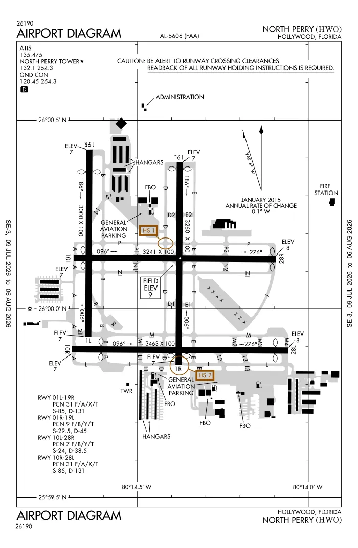 FAA airport diagram for KHWO