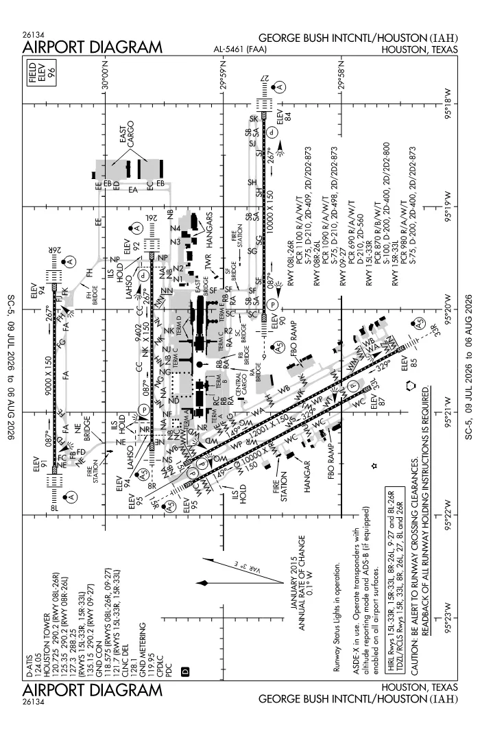 FAA airport diagram for KIAH
