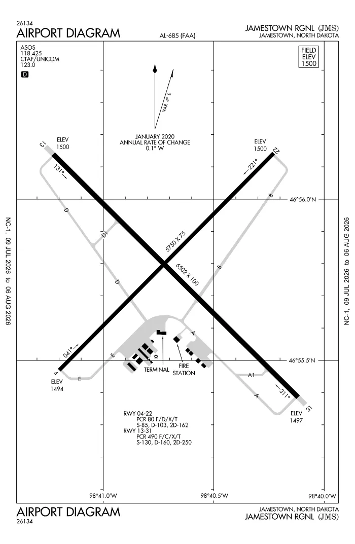 FAA airport diagram for KJMS