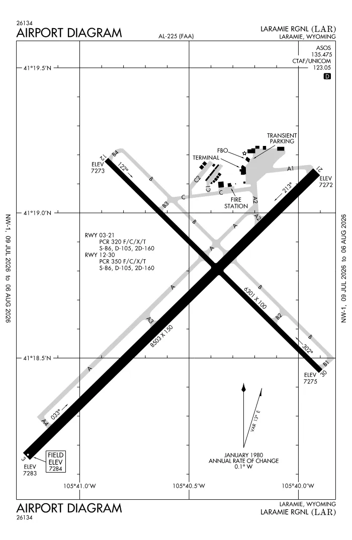 FAA airport diagram for KLAR