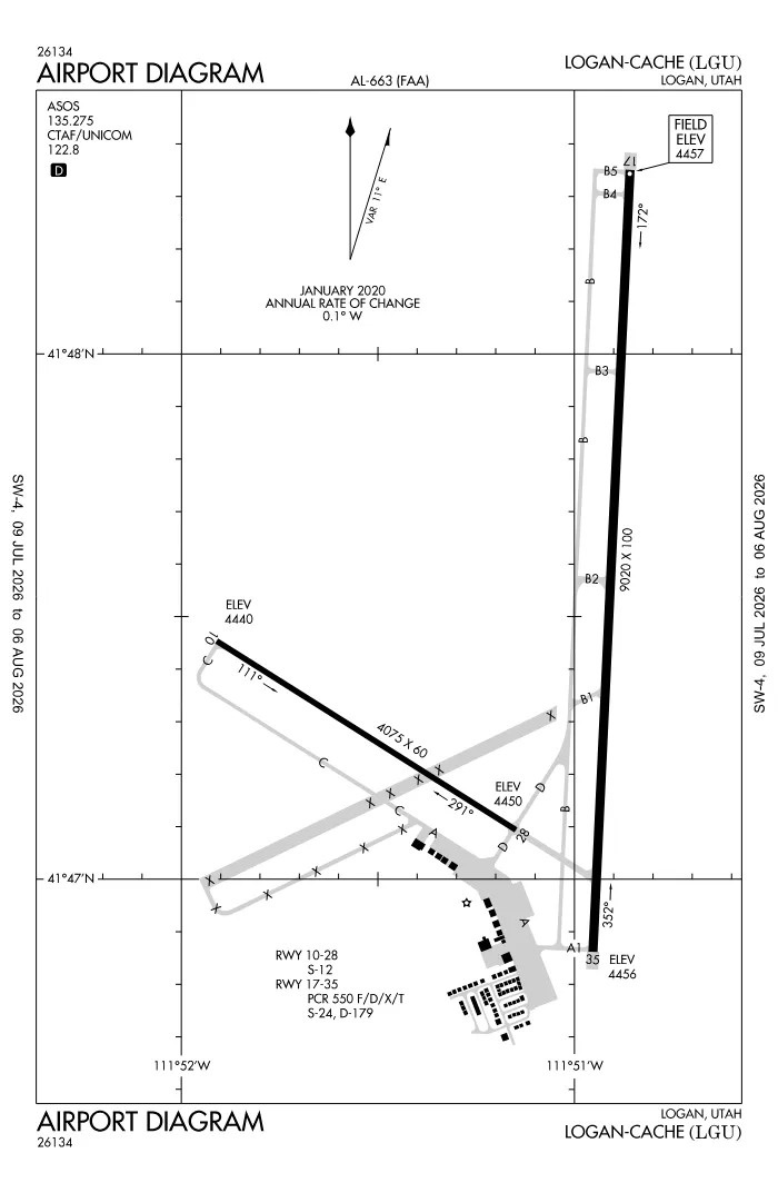 FAA airport diagram for KLGU