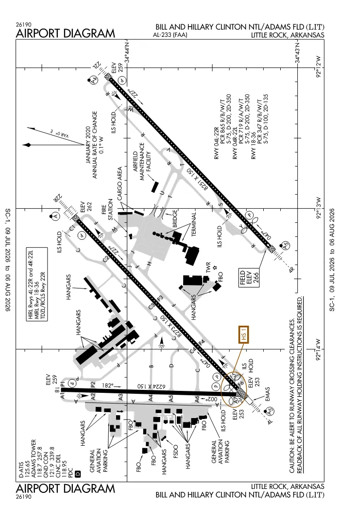 FAA airport diagram for KLIT