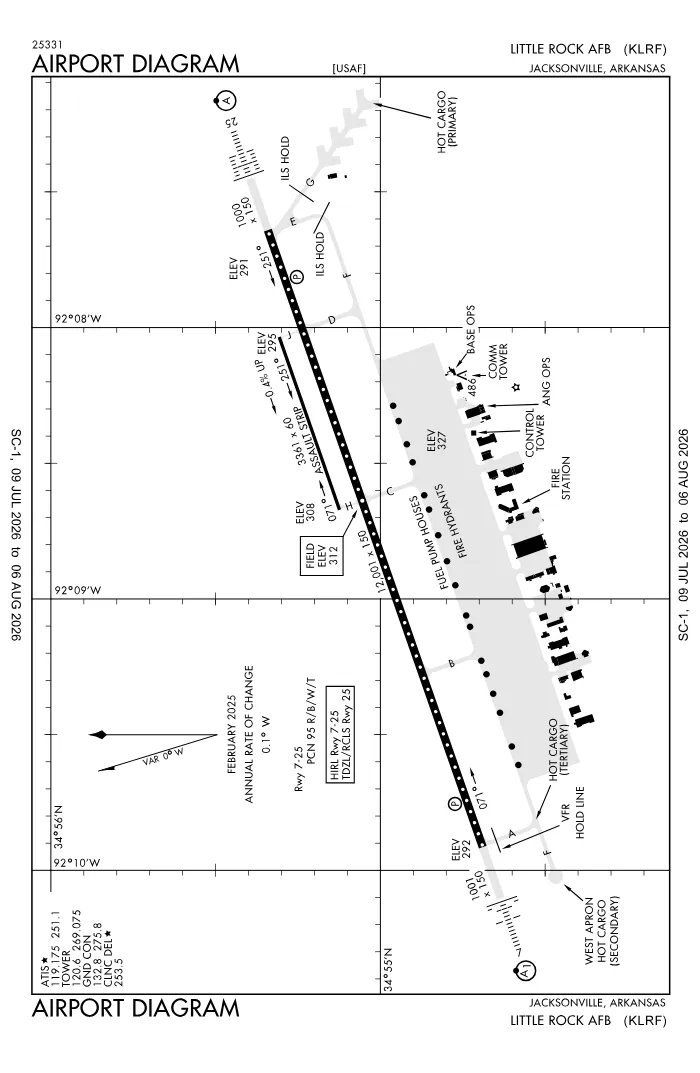 FAA airport diagram for KLRF