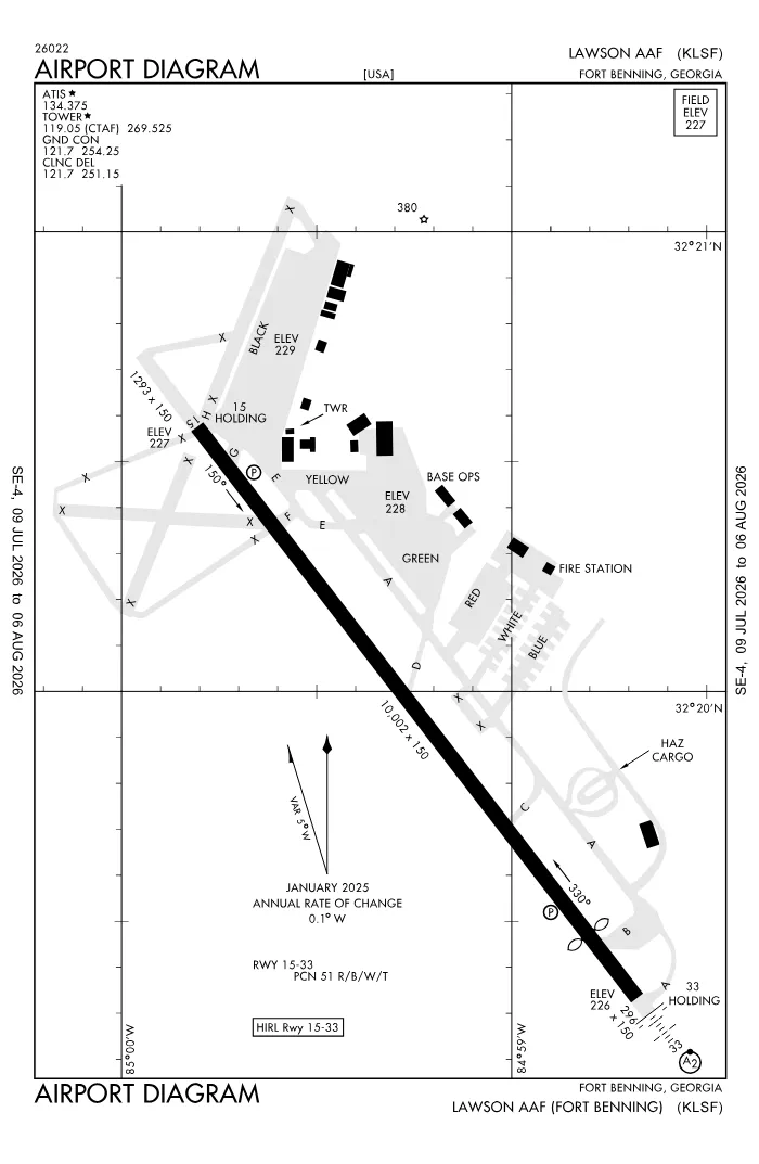 FAA airport diagram for KLSF