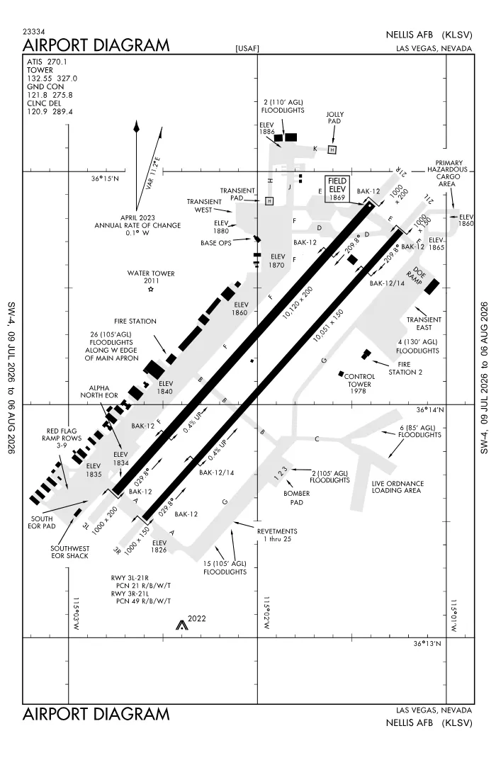FAA airport diagram for KLSV