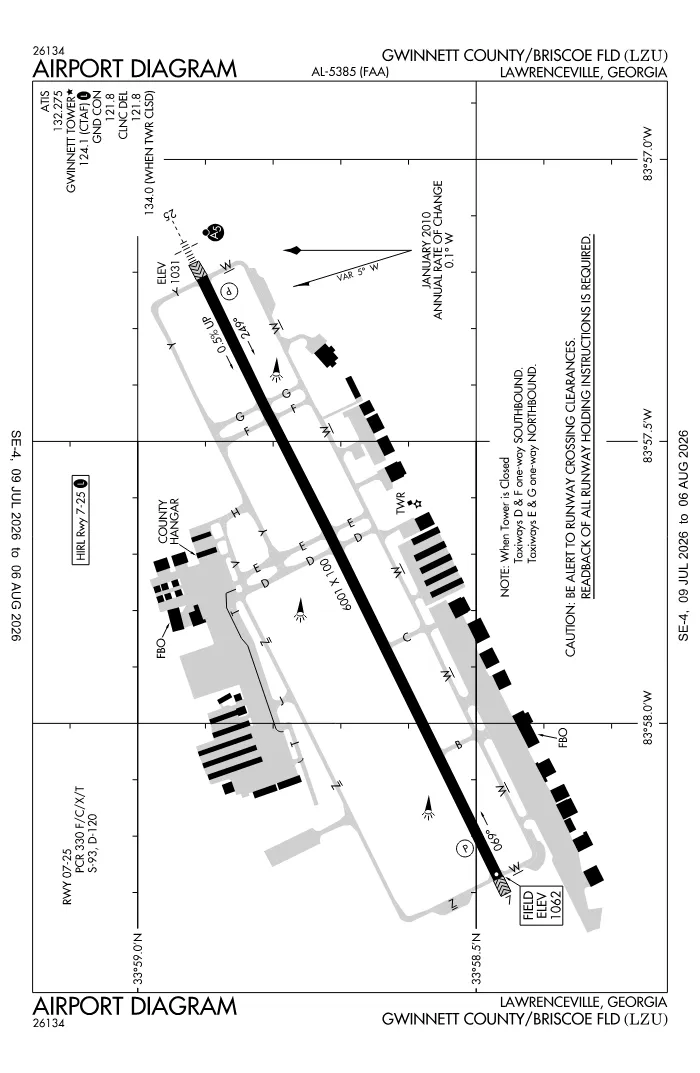 FAA airport diagram for KLZU