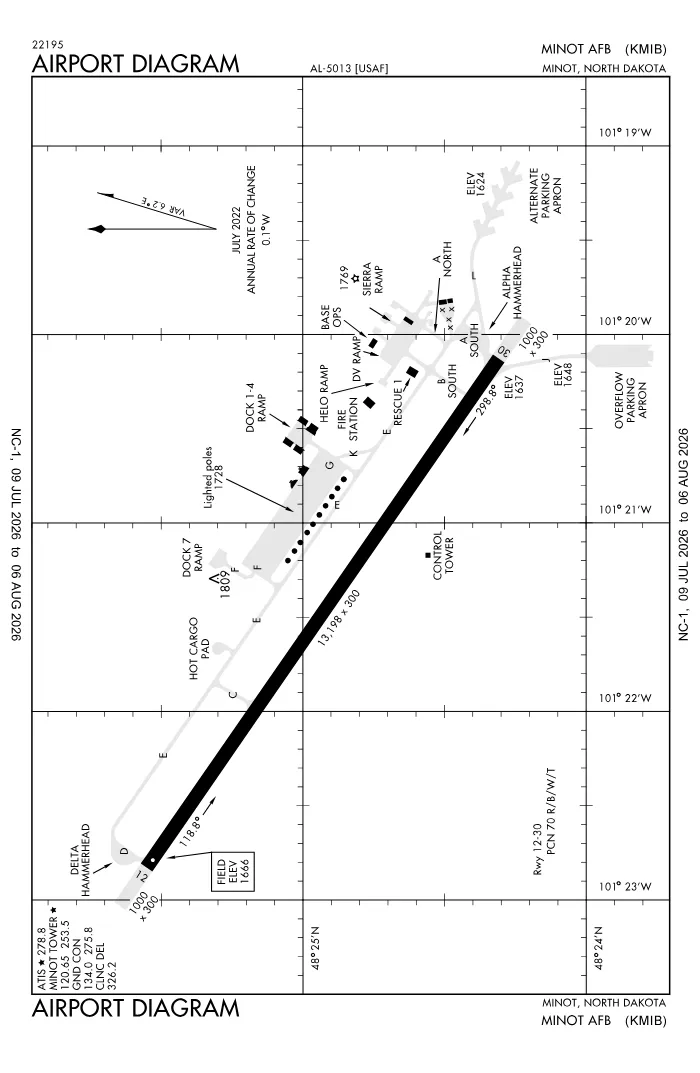 FAA airport diagram for KMIB