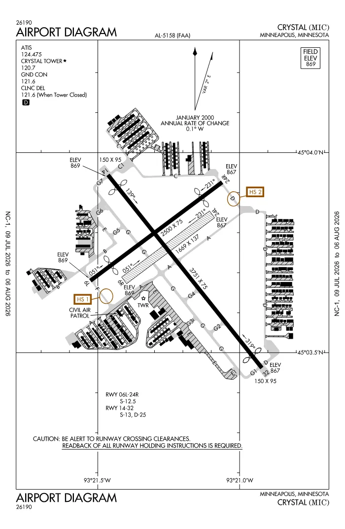 FAA airport diagram for KMIC