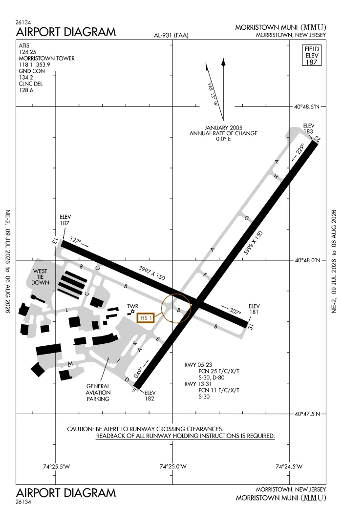 FAA airport diagram for KMMU