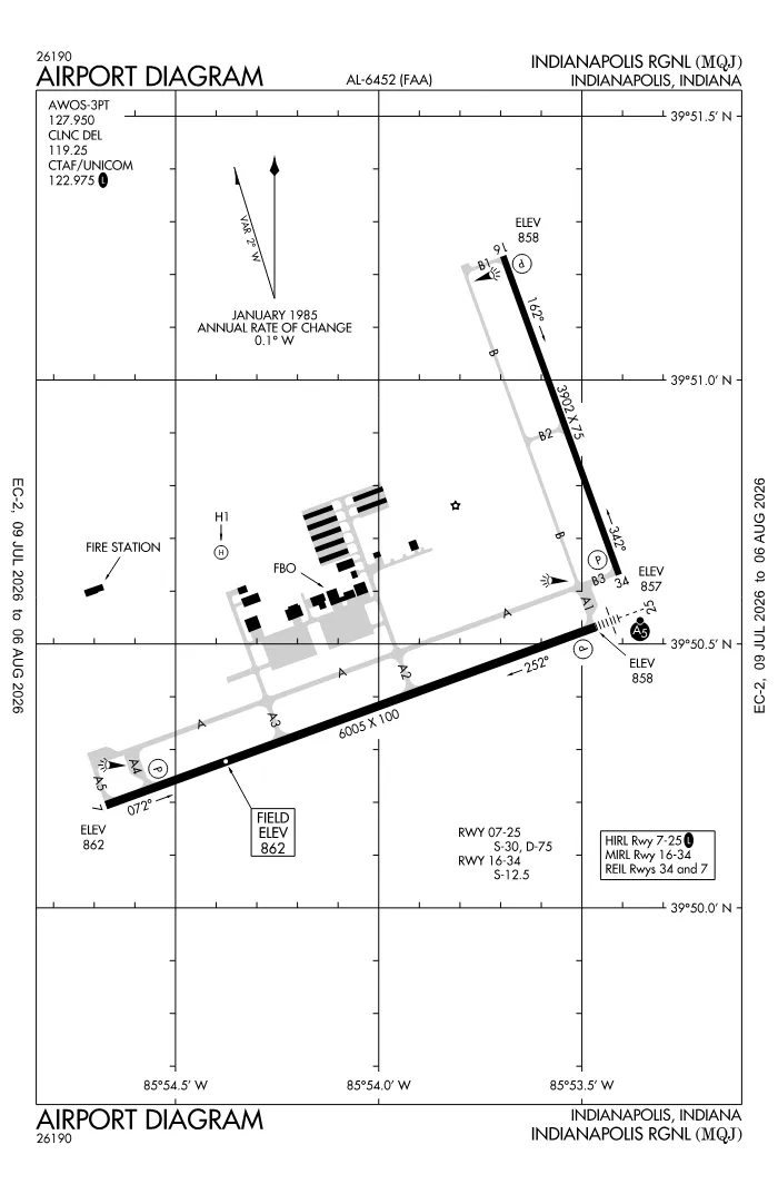 FAA airport diagram for KMQJ