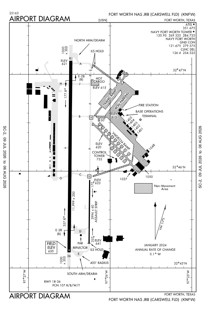 FAA airport diagram for KNFW