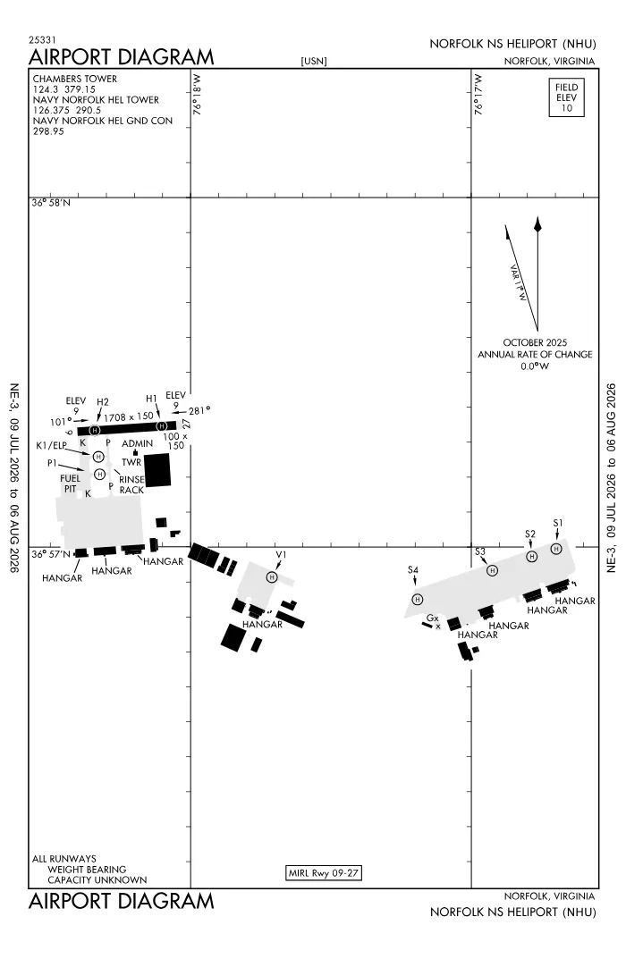 FAA airport diagram for KNHU