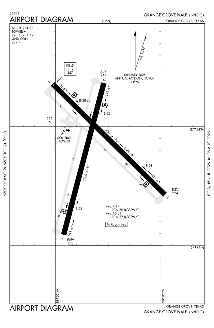 FAA airport diagram for KNOG