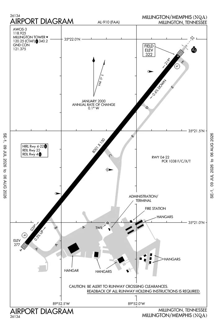 FAA airport diagram for KNQA