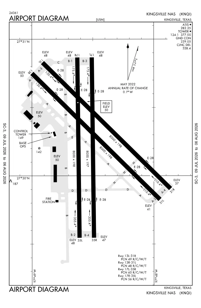 FAA airport diagram for KNQI