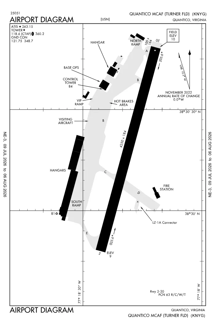 FAA airport diagram for KNYG