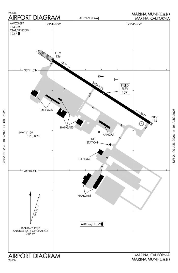 FAA airport diagram for KOAR