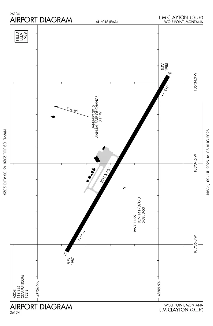 FAA airport diagram for KOLF