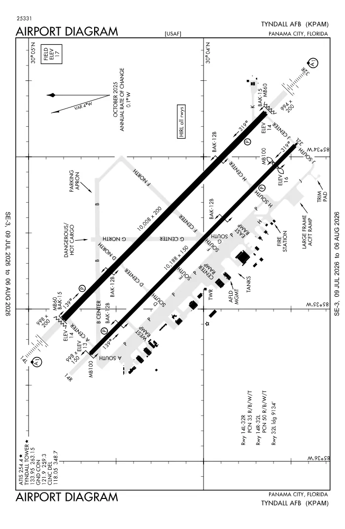FAA airport diagram for KPAM