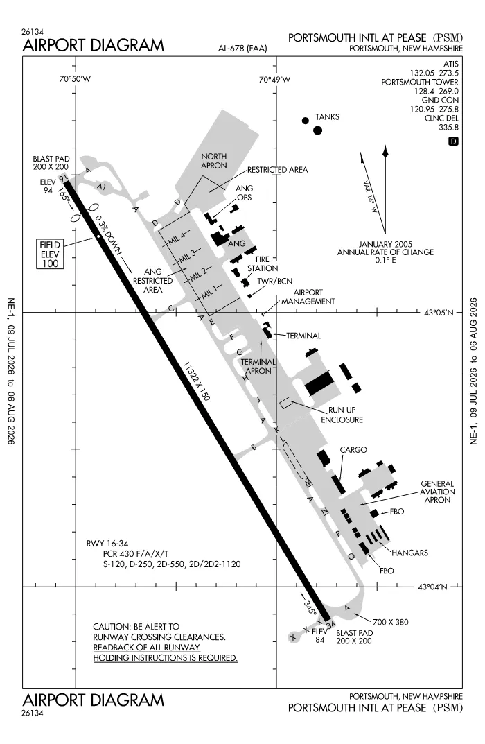 FAA airport diagram for KPSM