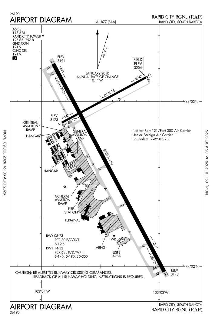 FAA airport diagram for KRAP