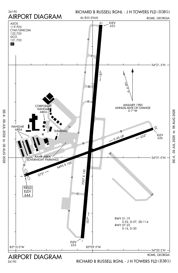 FAA airport diagram for KRMG