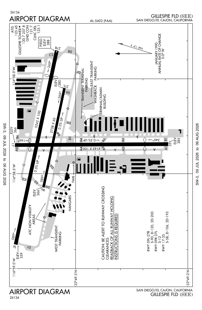 FAA airport diagram for KSEE