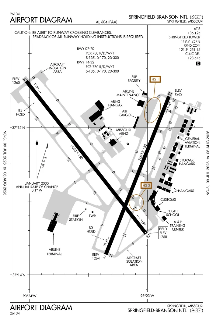 FAA airport diagram for KSGF