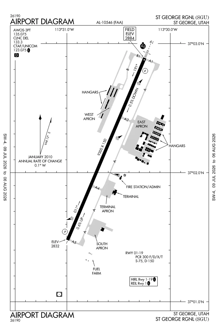 FAA airport diagram for KSGU