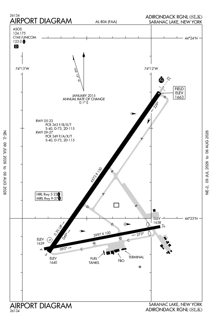 FAA airport diagram for KSLK