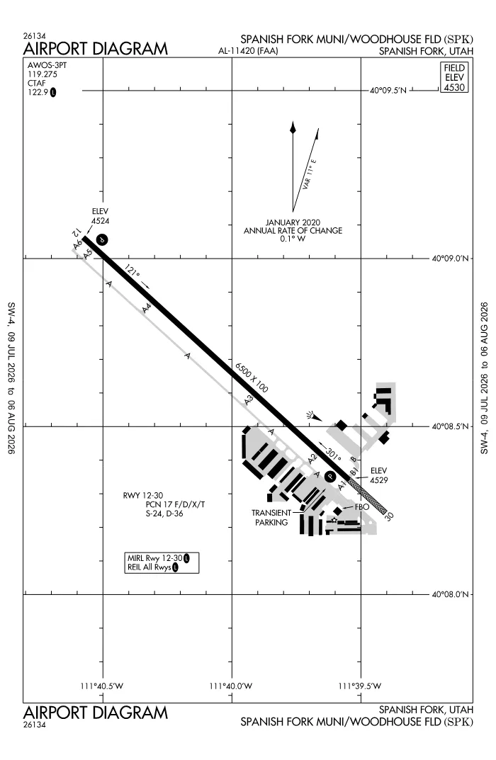 FAA airport diagram for KSPK